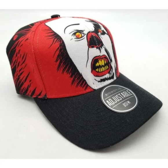 IT Original Movie Snapback Red & Black Pennywise Clown Baseball Hat Cap OSFM NWT - Picture 2 of 9